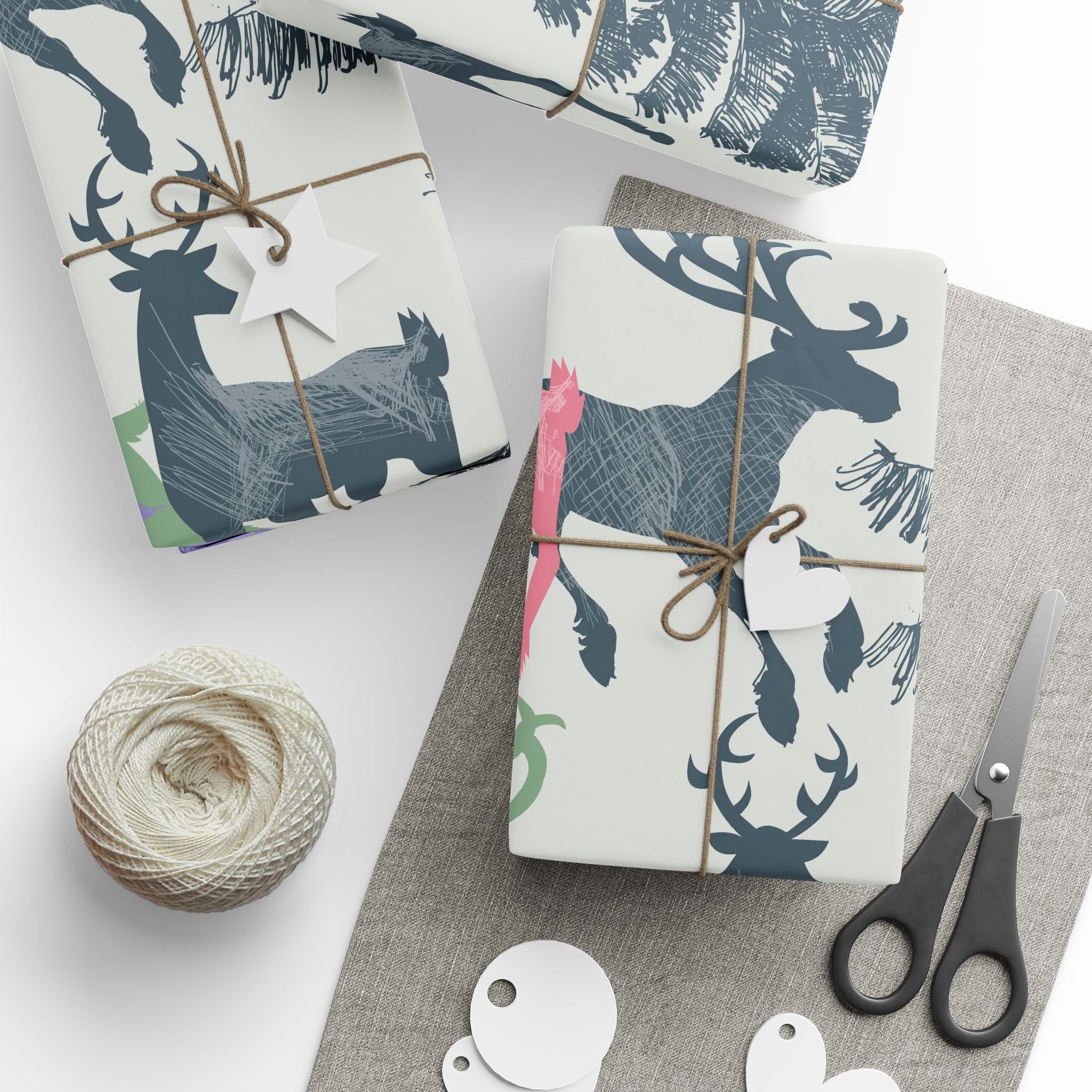 Whimsical Reindeer Wrapping Paper for Holidays