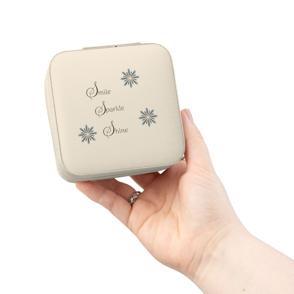 Smile, Sparkle, Shine Jewelry Travel Case with Elegant Design