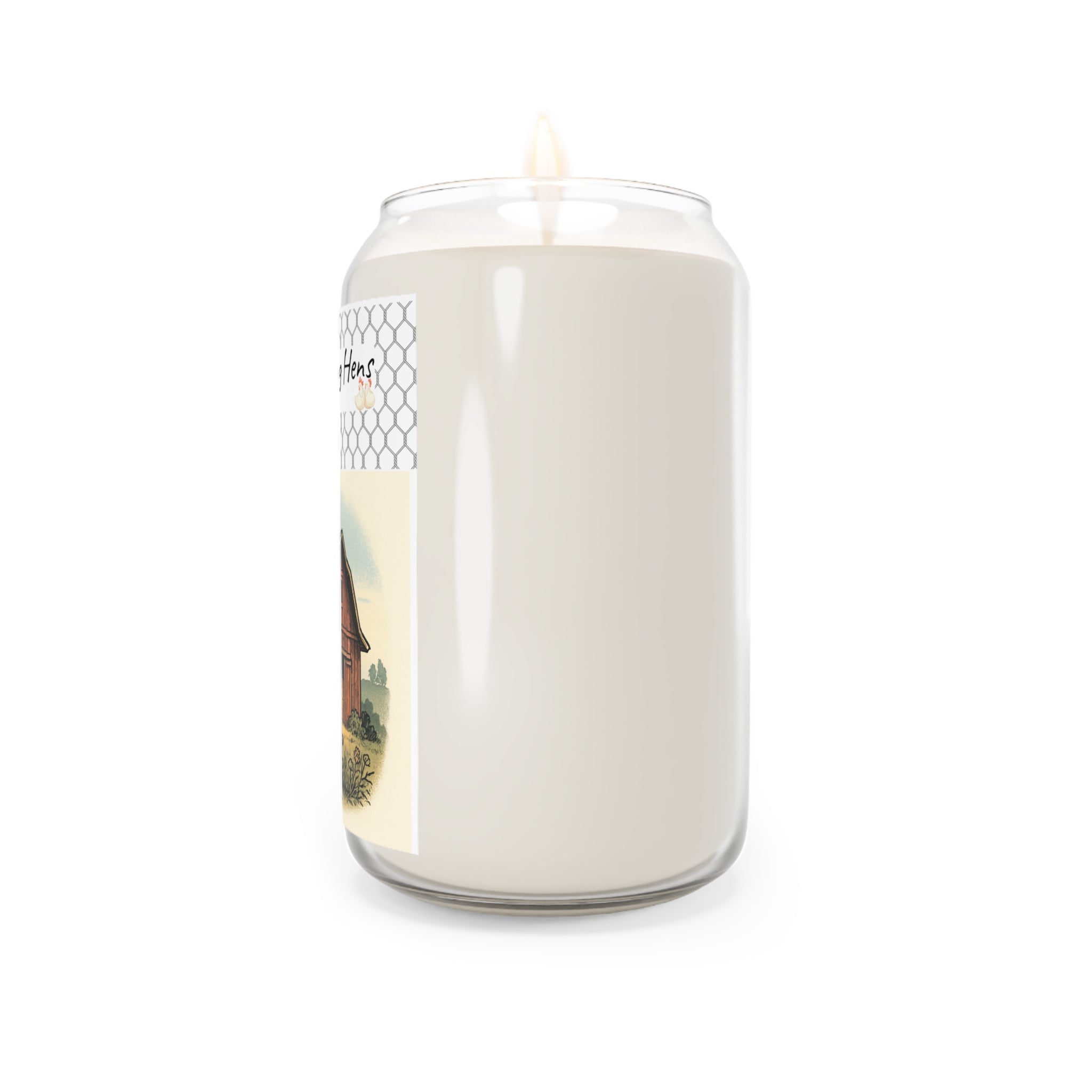 Rustic Barn Soy Candle - Two Cackling Hens Scented Jar (13.75oz)