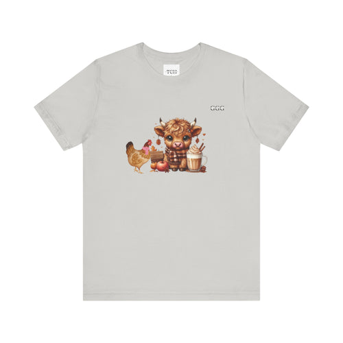 Adorable Farm Animal Tee, Cute Cow and Chicken T-Shirt, Animal Lover Gift, Funny Farm Shirt, Casual Everyday Wear