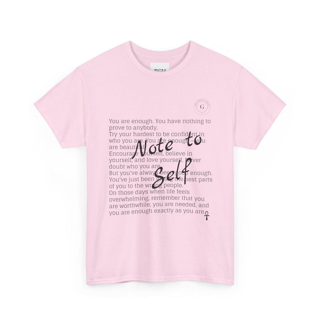 Reflective Note to Self Ladies Tee - Motivational Self-Care Shirt