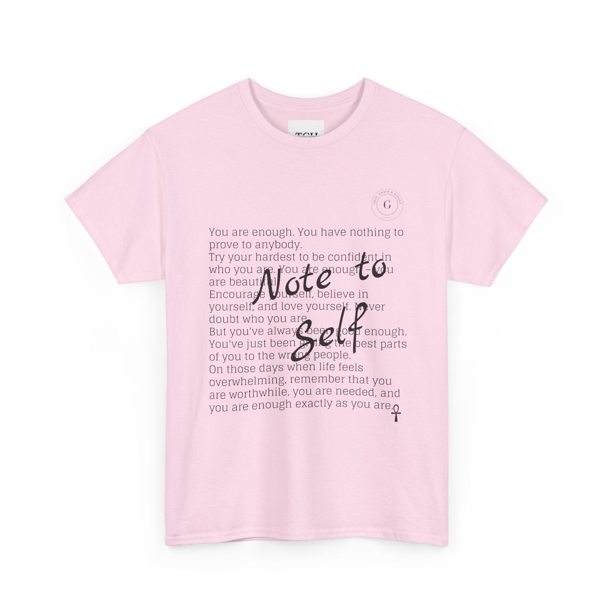 Reflective Note to Self Ladies Tee - Motivational Self-Care Shirt