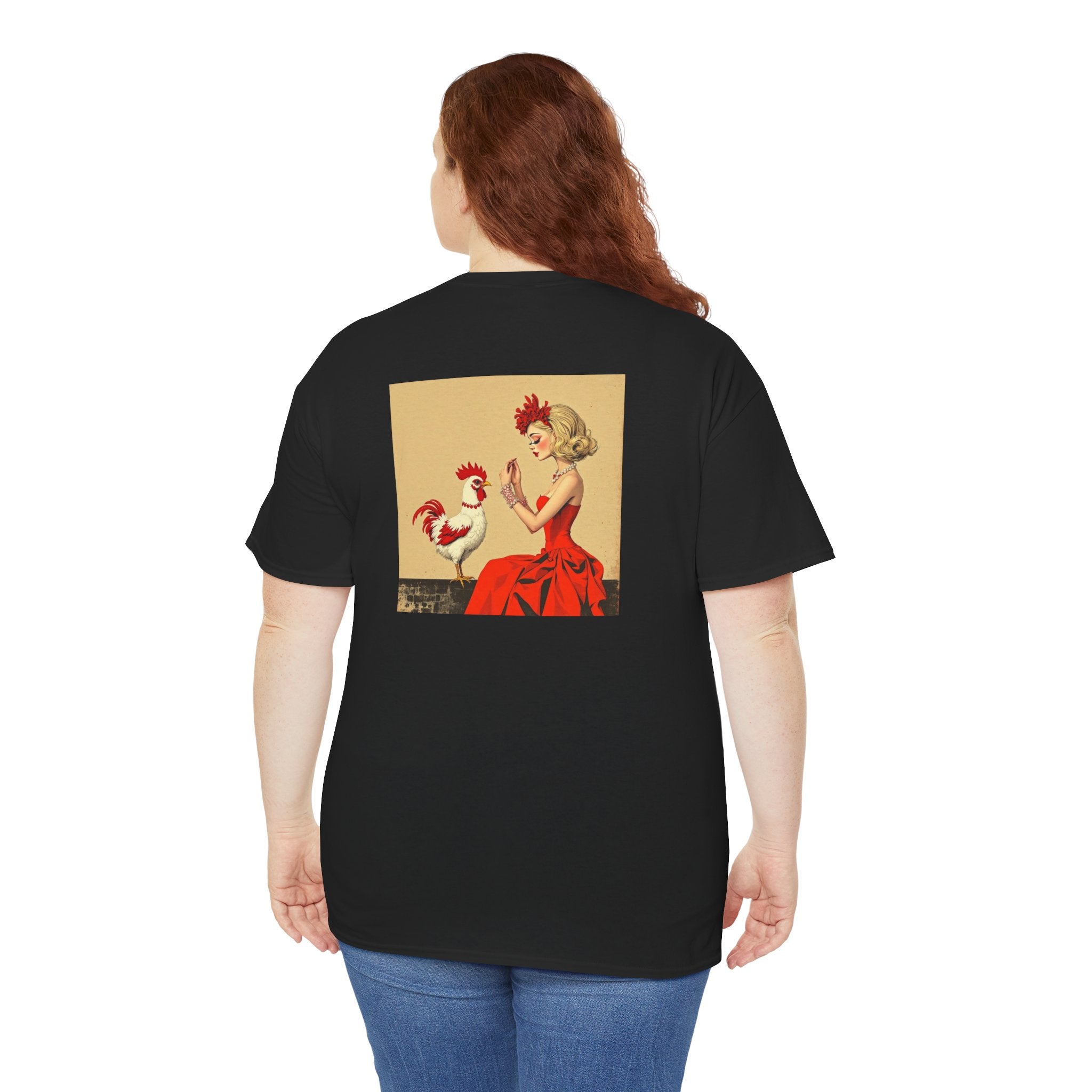 Ladies Cotton Tee - Just a Girl Who Loves Her Rooster, Casual Shirt, Farmhouse Humor Tee, Gift for Chicken Lovers, Vintage Style T-Shirt