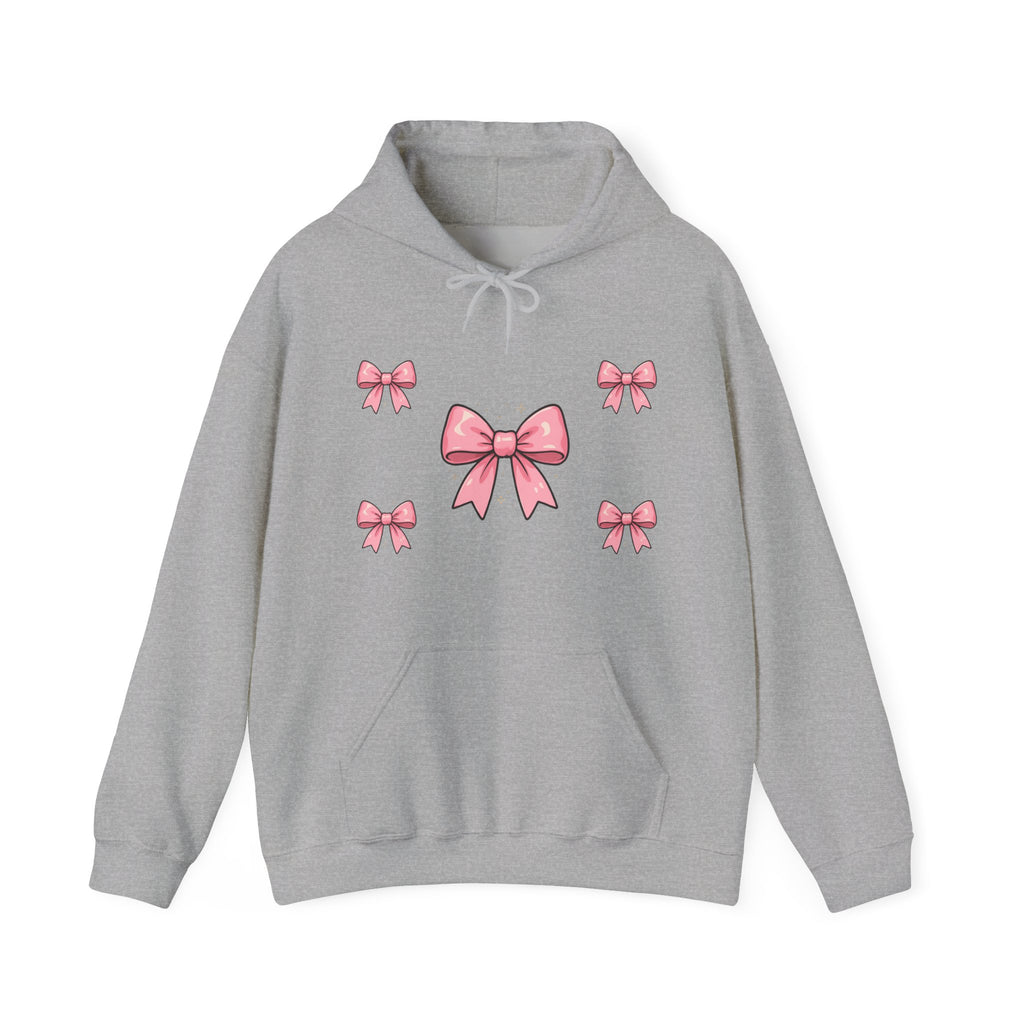 Pink Ribbon Bow Hoodie — Cute Pastel Bow Graphic Sweatshirt