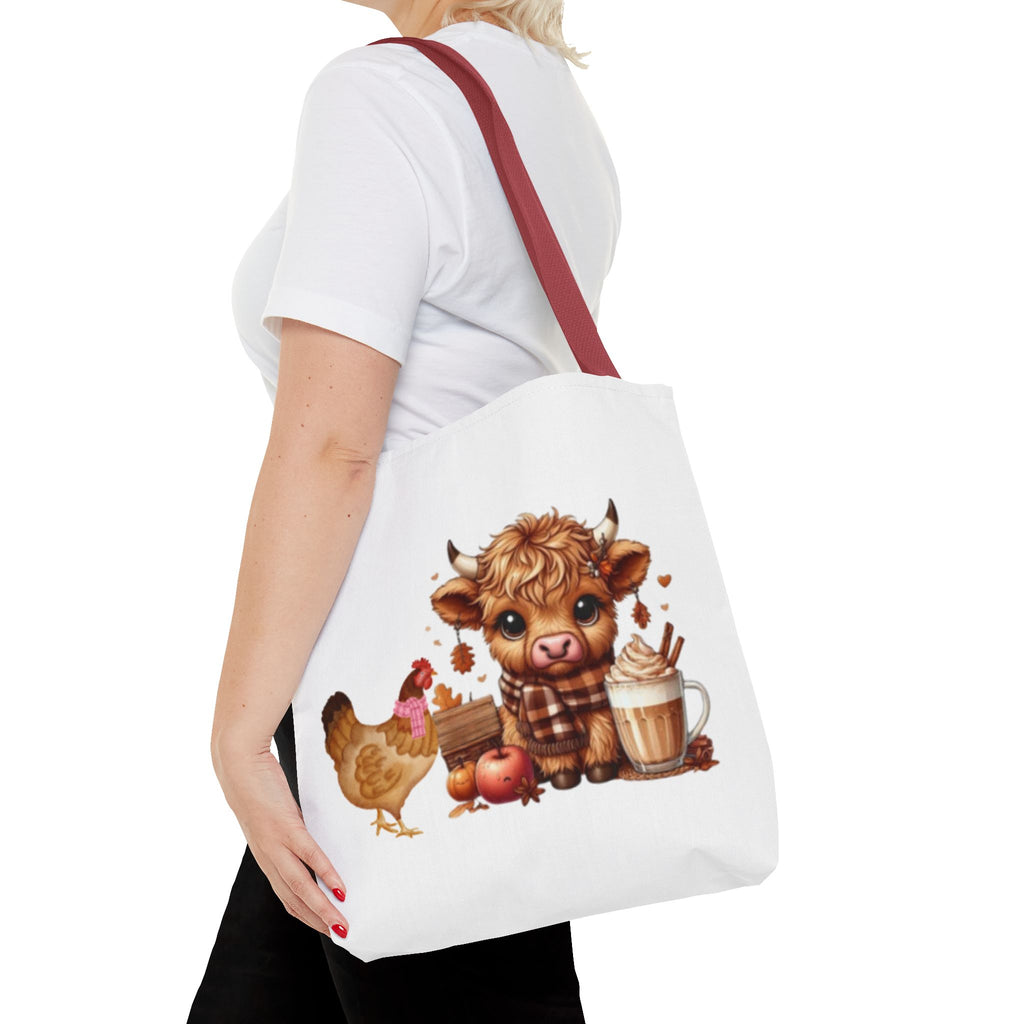 Friends- Cute Cow & Chicken Tote Bag for Farm Lovers, Harvest Market Bag