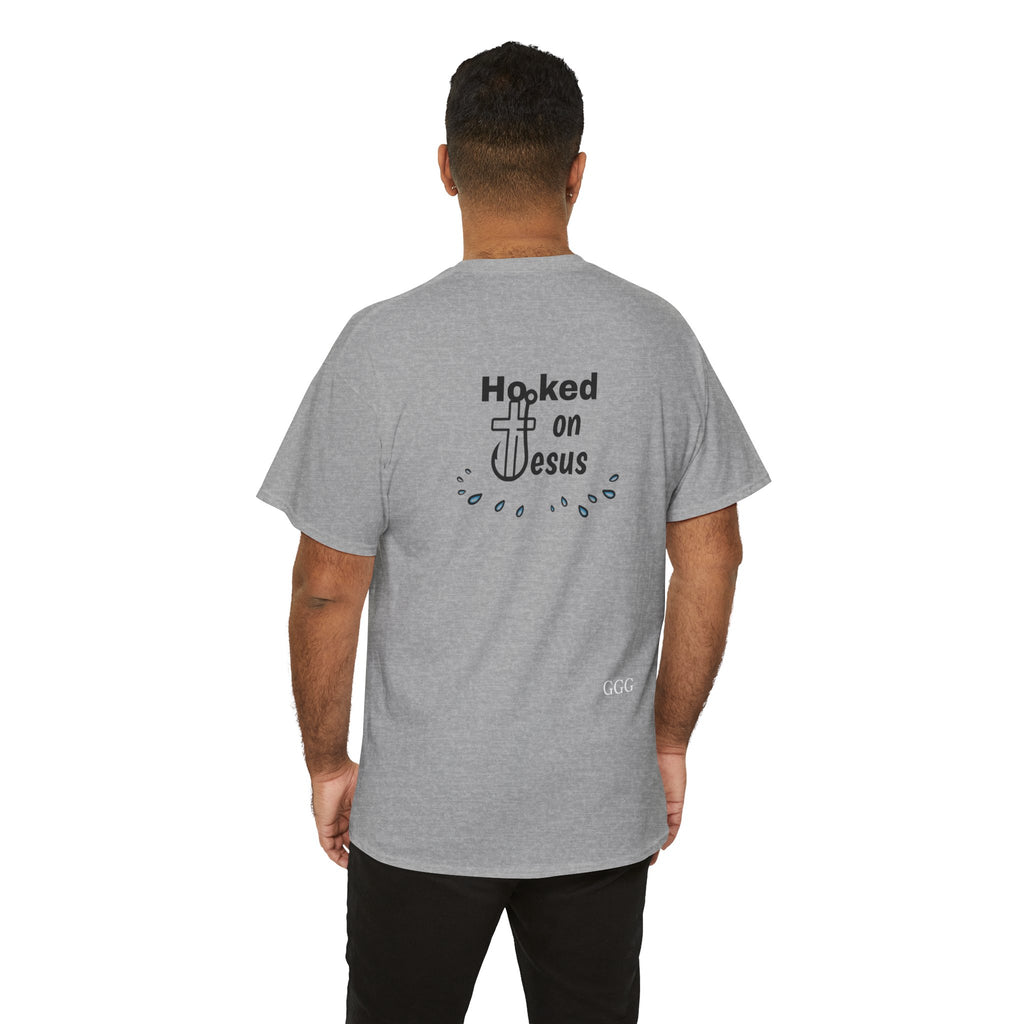 Hooked on Jesus Unisex Heavy Cotton Tee - Faith-Inspired Apparel