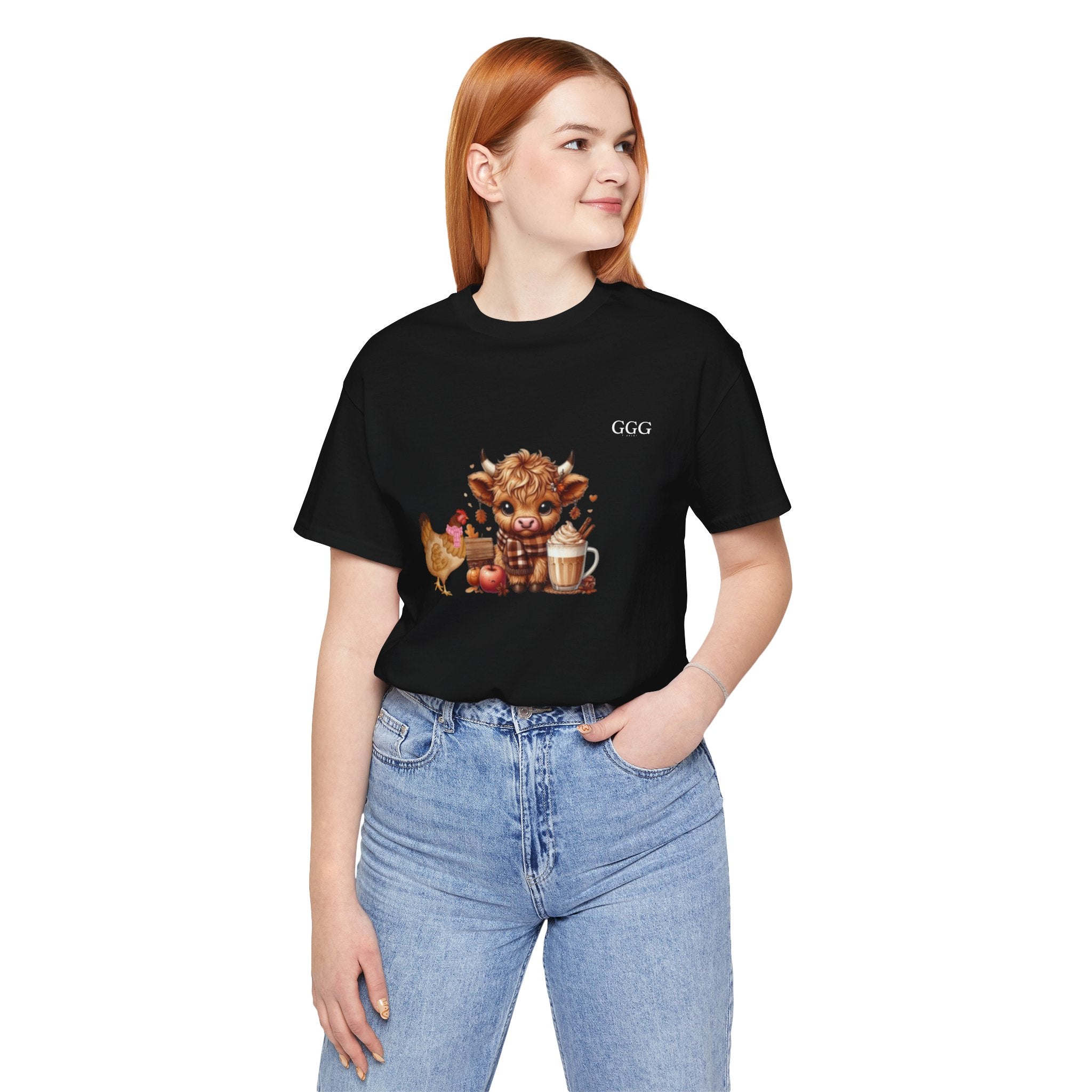 Adorable Farm Animal Tee, Cute Cow and Chicken T-Shirt, Animal Lover Gift, Funny Farm Shirt, Casual Everyday Wear