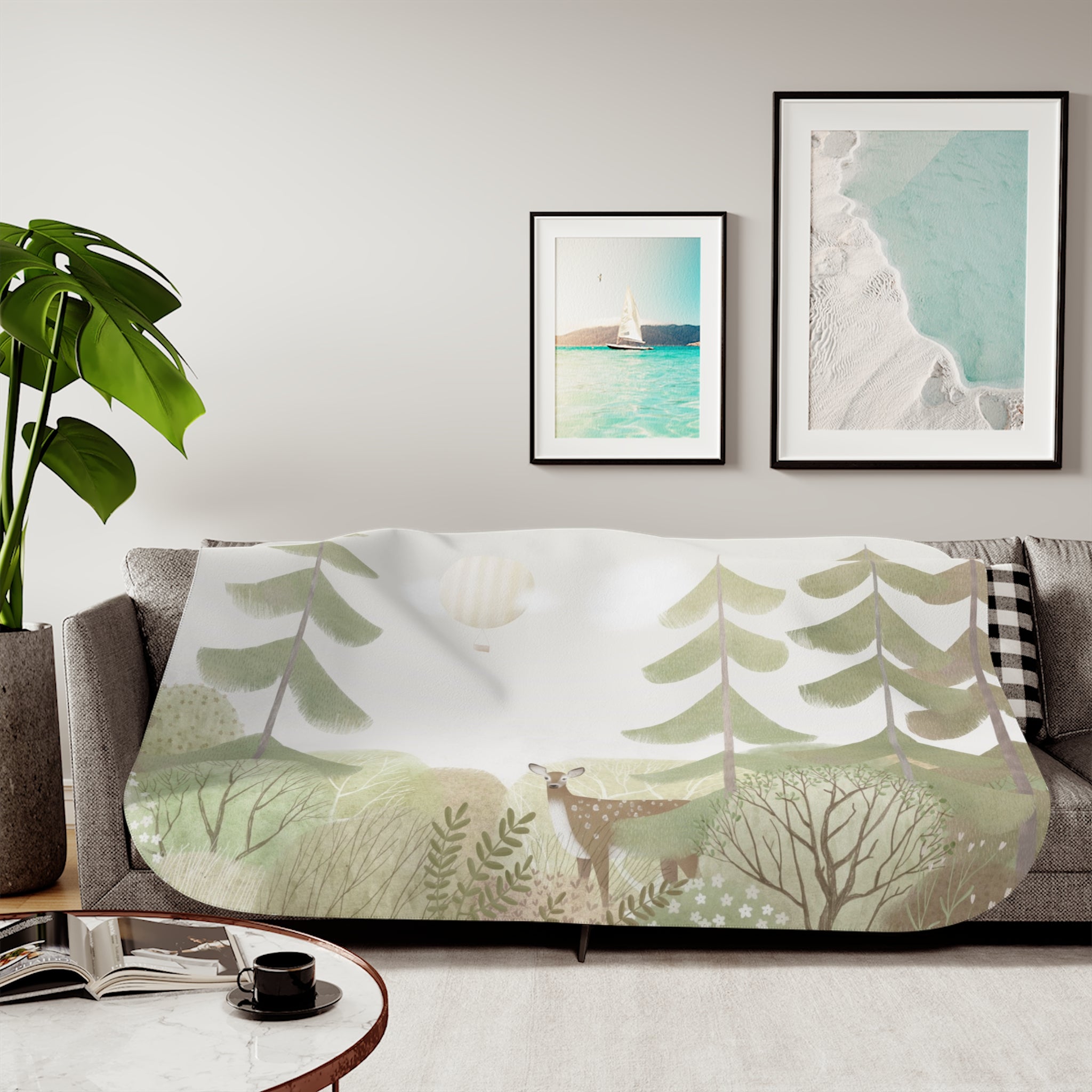 Cozy Sherpa Blanket in Earthy Tones - Perfect for Home Décor & Seasonal Gifting