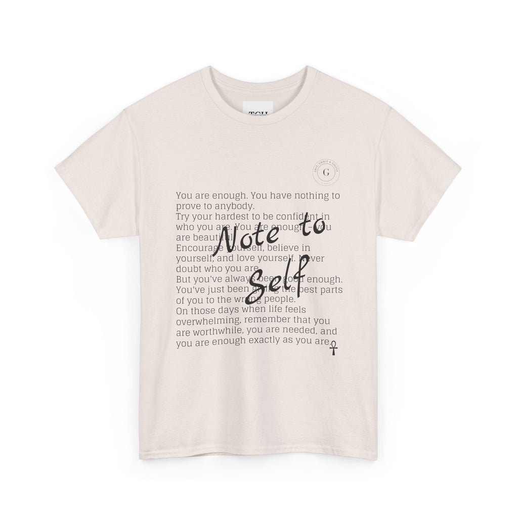 Reflective Note to Self Ladies Tee - Motivational Self-Care Shirt
