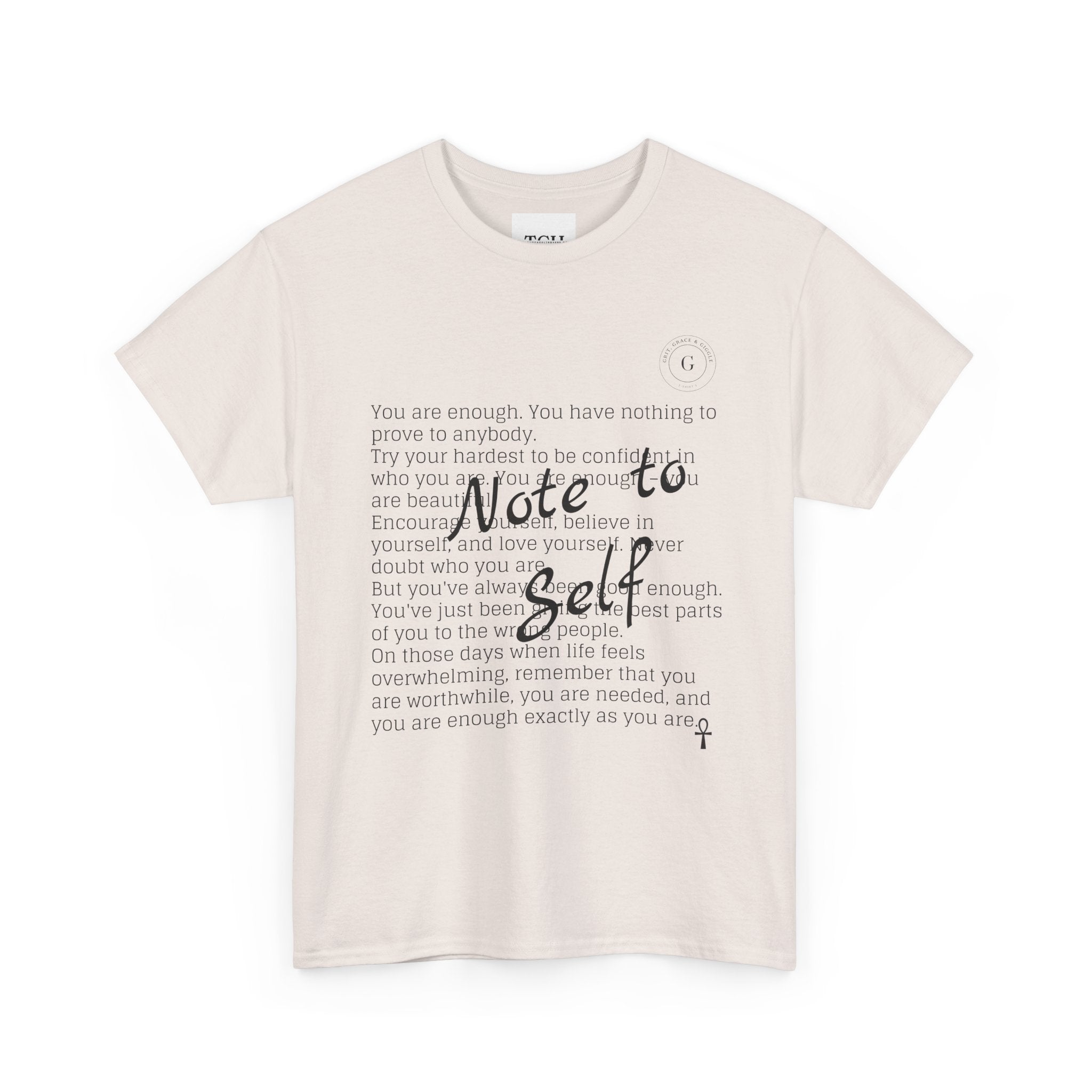 Reflective Note to Self Ladies Tee - Motivational Self-Care Shirt