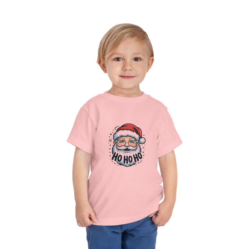Santa Face "Ho Ho Ho" Toddler Tee — Cute Christmas Holiday Shirt