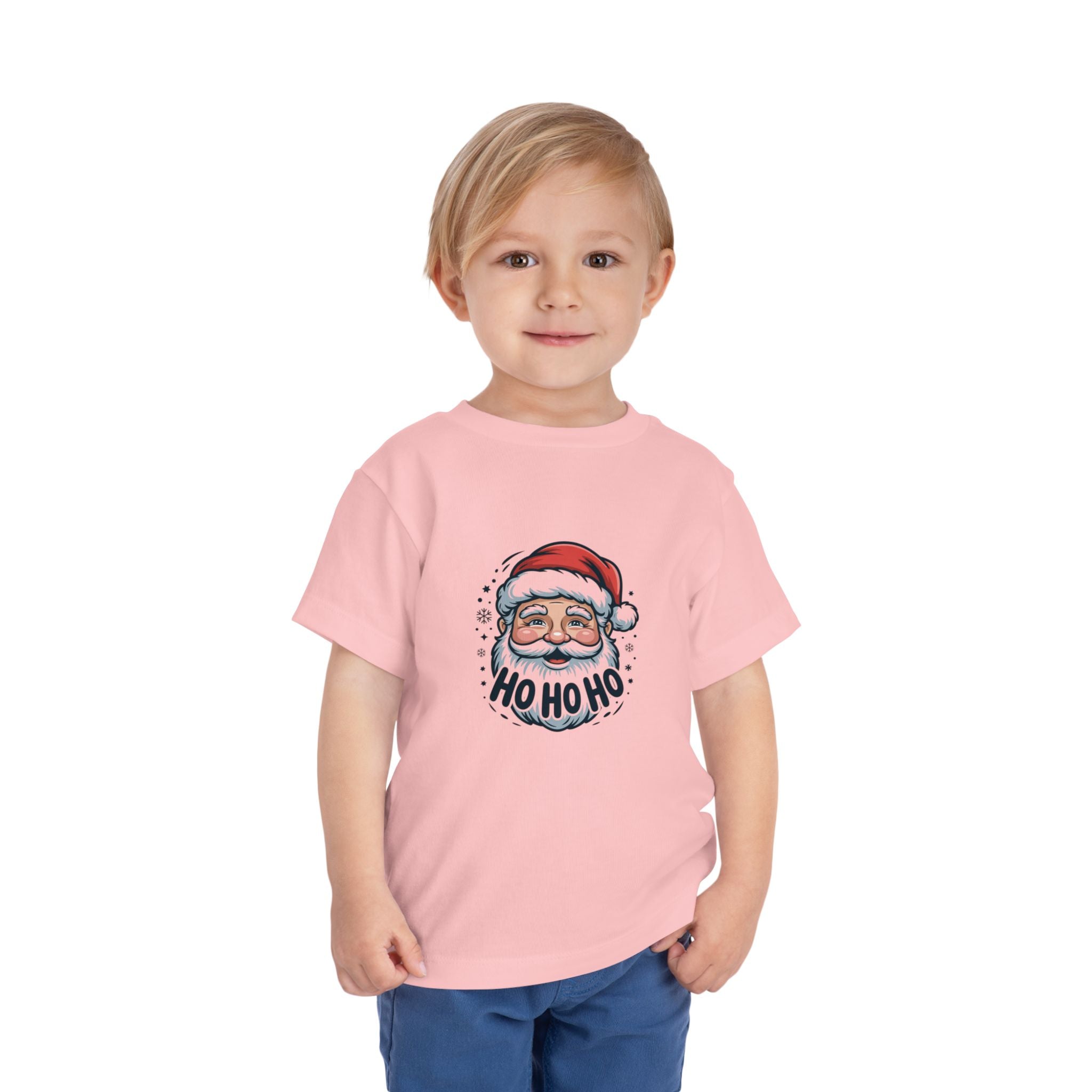 Santa Face "Ho Ho Ho" Toddler Tee — Cute Christmas Holiday Shirt