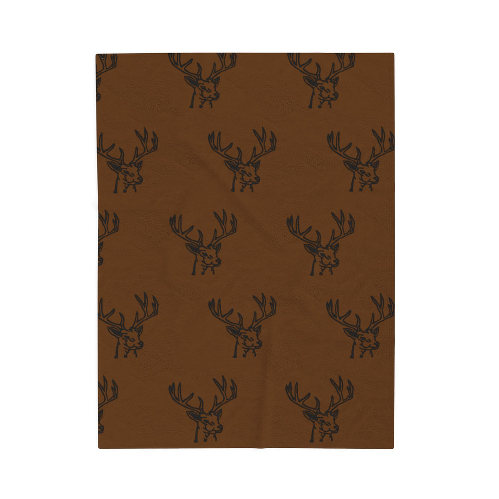 Velveteen Blanket with Rustic Antlers Design