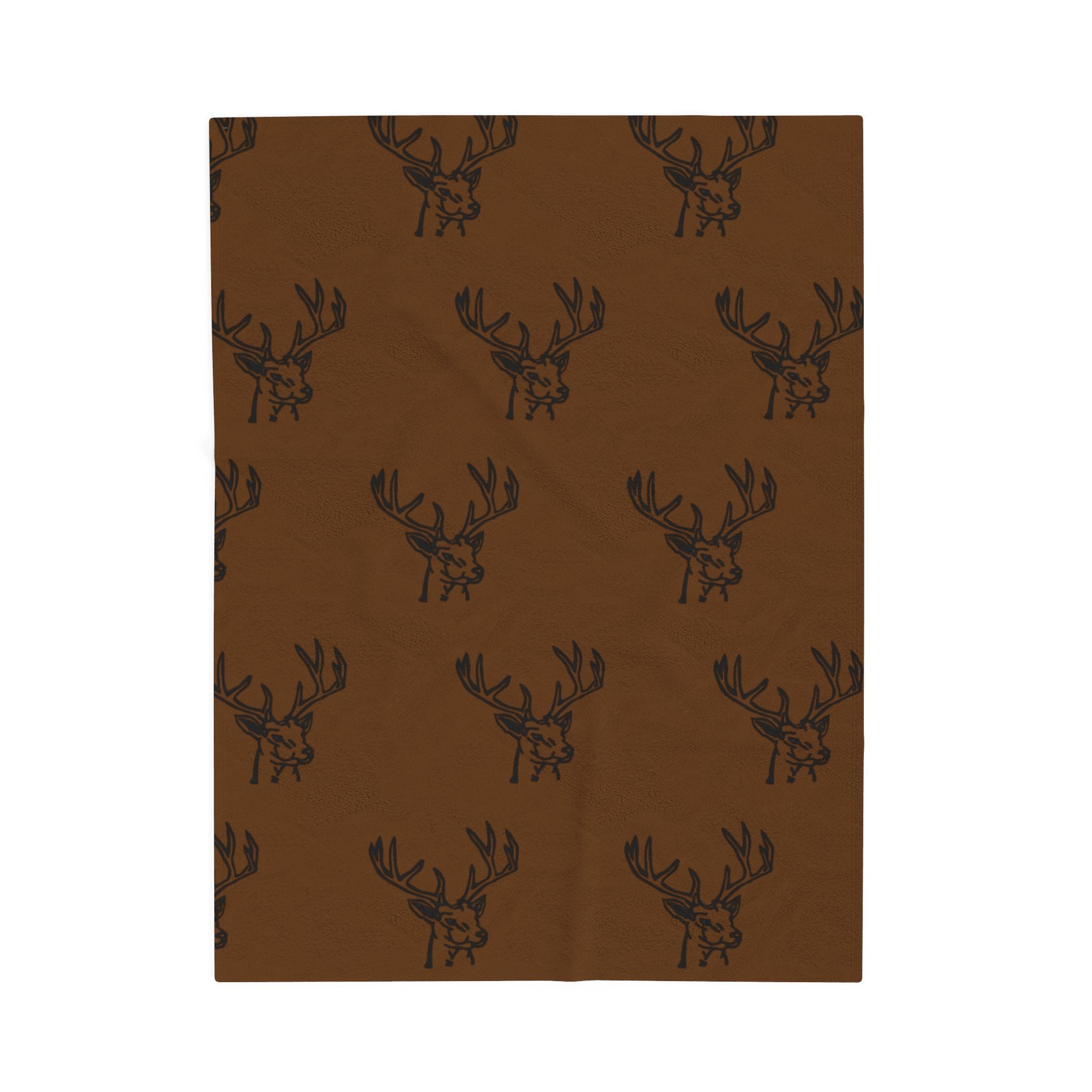 Velveteen Blanket with Rustic Antlers Design