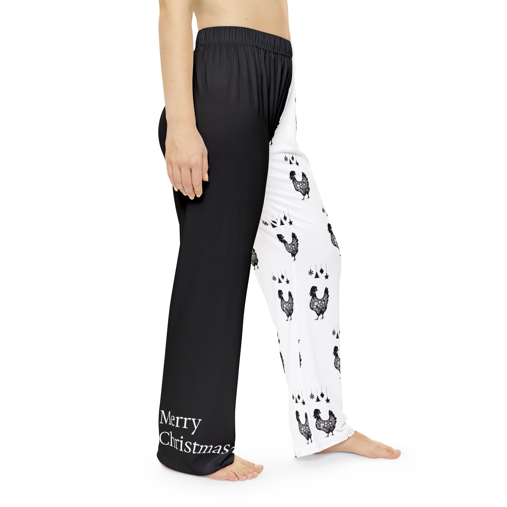 Festive Rooster Women's Pajama Pants - Christmas Holiday Sleepwear