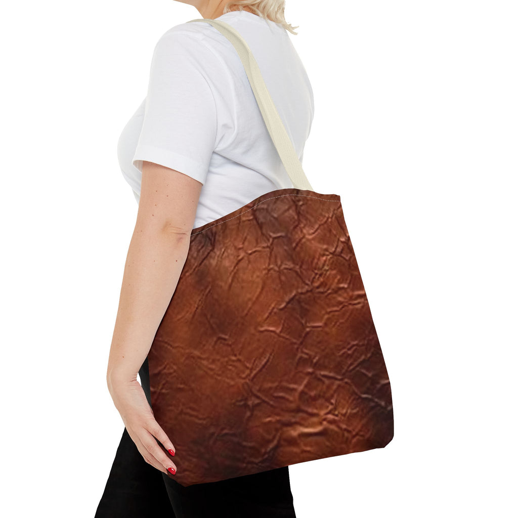 Canvas Tote Bag - Bison Leather Print Eco-Friendly Carryall for Everyday Use
