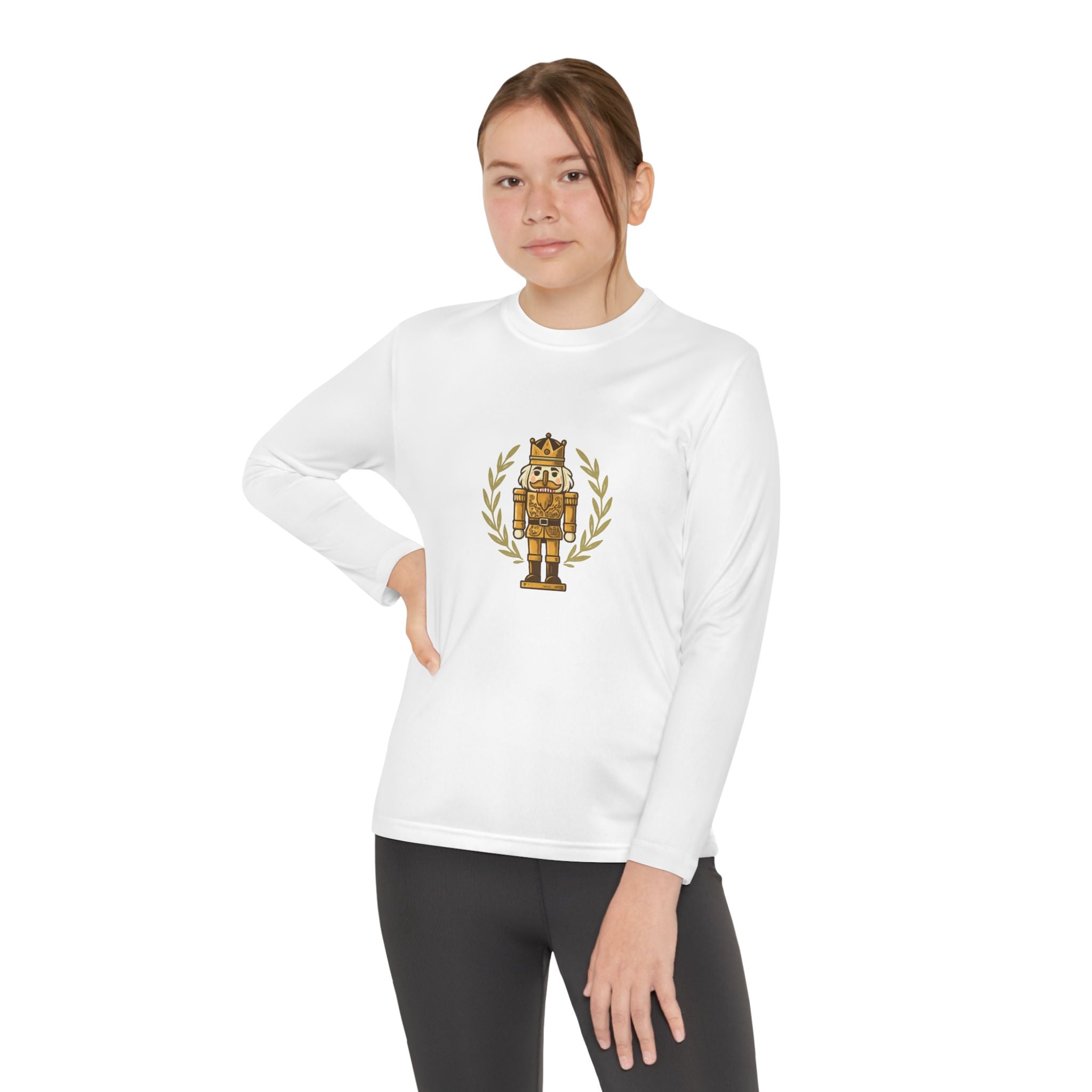 Youth Long Sleeve Tee — Golden Nutcracker Champion Graphic