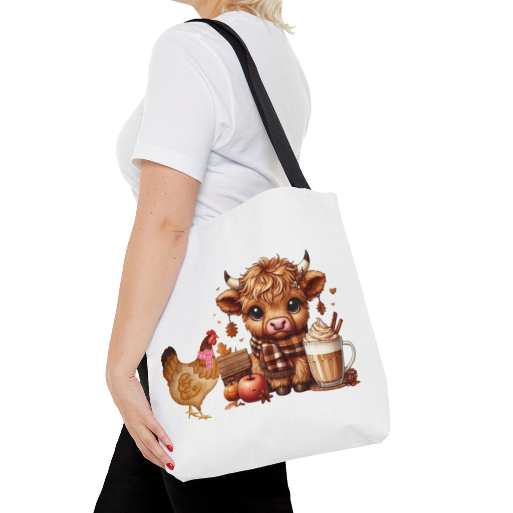 Friends- Cute Cow & Chicken Tote Bag for Farm Lovers, Harvest Market Bag