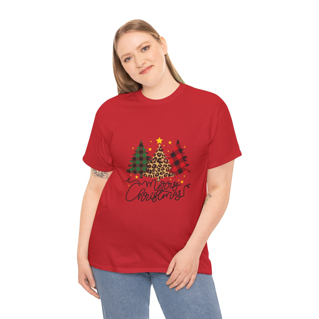 Merry Christmas Unisex Heavy Cotton Tee, Holiday T-Shirt, Festive Apparel, Christmas Gift, Winter Wear, Casual Top