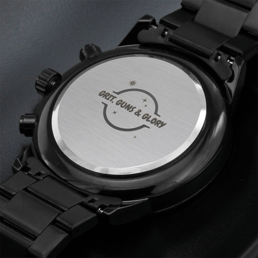 Men Watch - Grit, Guns & Glory engraved