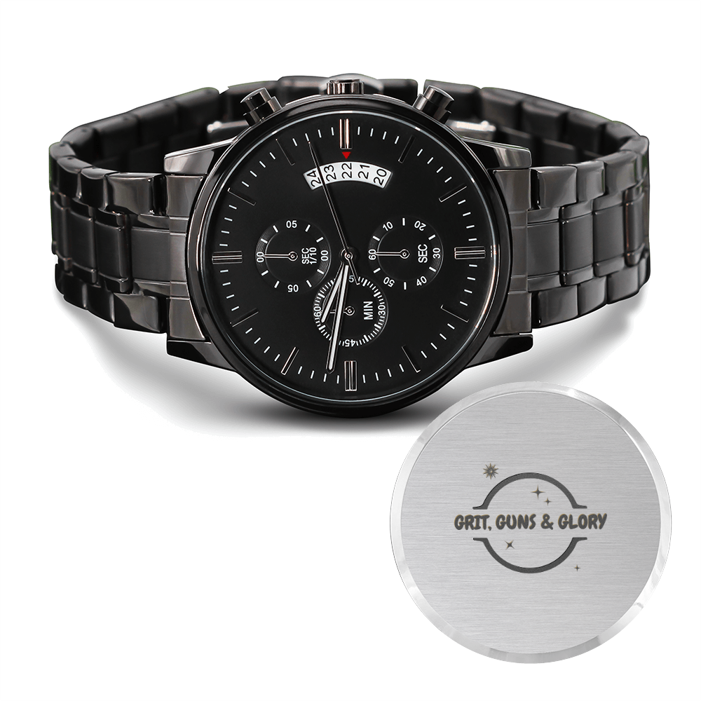 Men Watch - Grit, Guns & Glory engraved